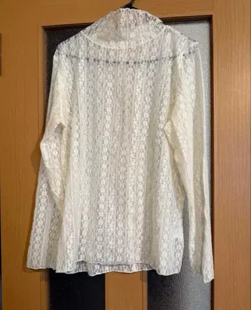 스트레치 레이스 하이넥 풀오버