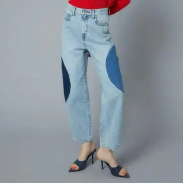 HeRIN.CYE 해린 도트 사이 패치워크 데님 청바지