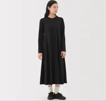 무인양품 MUJI Labo 코튼 야크 천축 원피스 다크 그레이 M