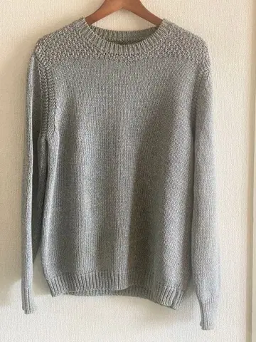 BATONER 그레이 크루넥 니트 스웨터