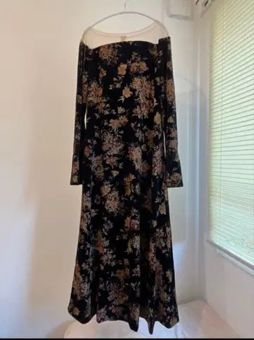 Ameri FLOWER PRINT VELOUR DRESS