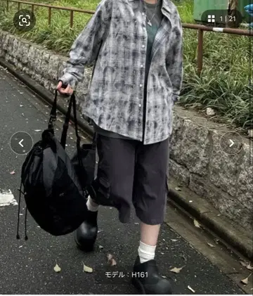 [ 지하 플러스 ] 워싱 긴팔 체크 셔츠