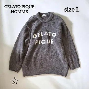 GELATO PIQUE HOMME 로고 풀오버 그레이 L 사이즈