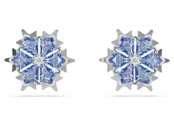 SWAROVSKI 매직 스터드 귀걸이 눈송이 블루 한쪽 귀