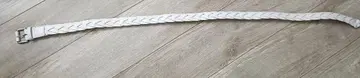 화이트 뜨개질 디자인 벨트 125cm 소가죽