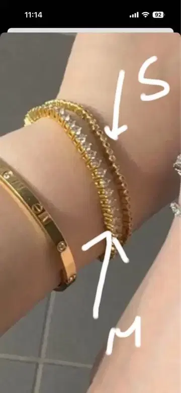 cocoRico 테니스 팔찌 골드 M