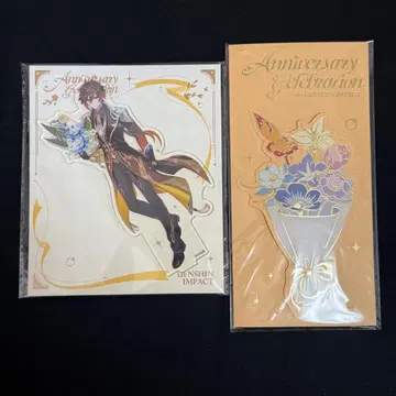 원신 종려 5주년 기념 시리즈 아크릴 스탠드 카드 2점 세트