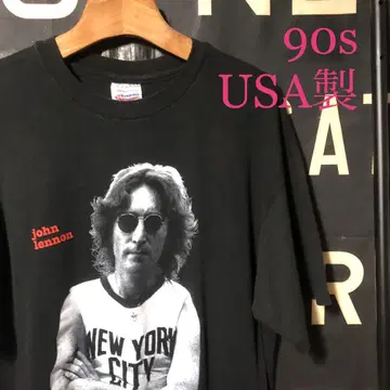 90s USA 제 존 레논 싱글 XL 아트 T셔츠 빈티지 구제 의류