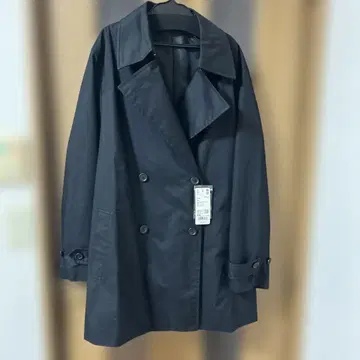 미사용 새상품 유니클로 숏 트렌치코트 XXL 블랙