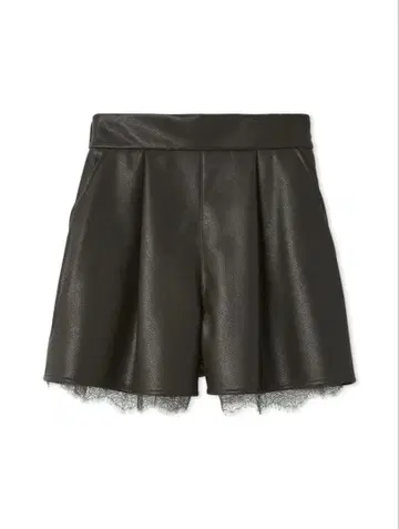 레이스 헴 레더라이크 숏팬츠 FRAY I.D
