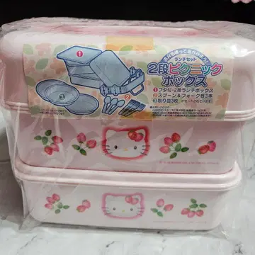1999년제 딸기 키티 2단 피크닉 박스 산리오