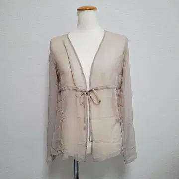 [ 새상품 ] MAX&Co 오간자 리본 셔츠 베이지 38 이탈리아제