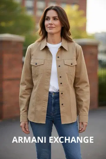 아르마니 익스체인지 긴팔 셔츠 베이지 코튼 100% 사이즈 L