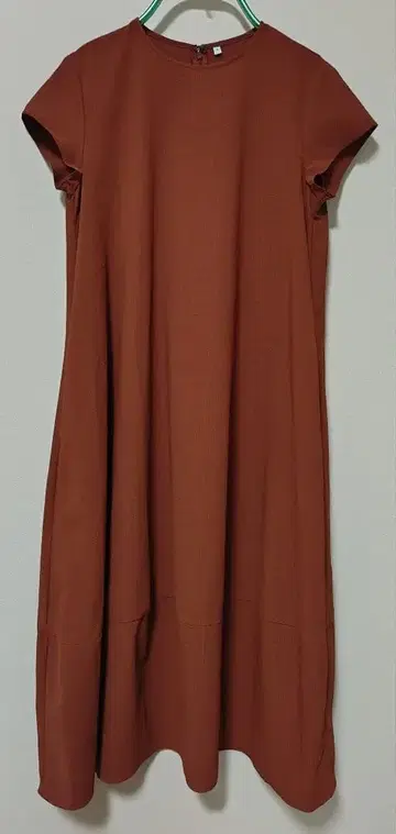 무인양품/스트레치 사커 프렌치 슬리브 원피스/S 사이즈 MUJI