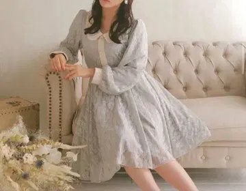 evelyn 레이스 비쥬 원피스