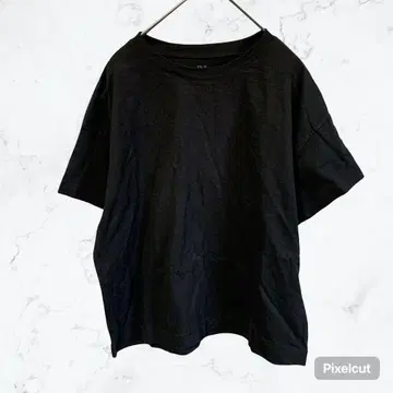 J634 무인양품 MUJI 티셔츠 블랙 XS-S 면100% 반팔 티셔츠