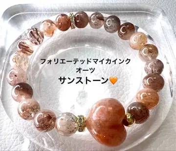 포리에이티드 운모 잉크 쿼츠 선스톤 하트 팔찌