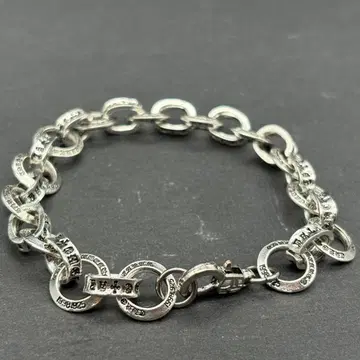 빈티지 실버 925 페이퍼 체인 팔찌 각인 럭셔리