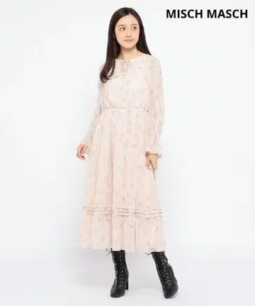 [미사용 새상품] 미슈마슈 라이팅플라워 원피스 핑크