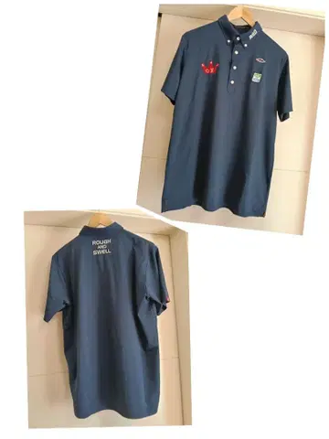 ROUGH AND SWELL 네이비 피케 셔츠