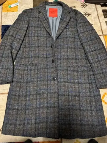 Harris Tweed 체스터 코트 체크 무늬