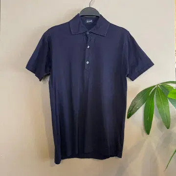 Drumohr 돌모어 피케 셔츠 S 카노코 반팔 카라 부착