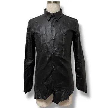 MIDAS cutoff leather shirt jacket