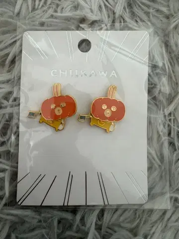미사용 새상품 치이카와 (먼작귀) 흔들흔들 귀걸이 (호박 토끼)
