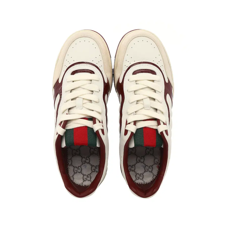 Gucci Rhyton 白色皮革运动鞋