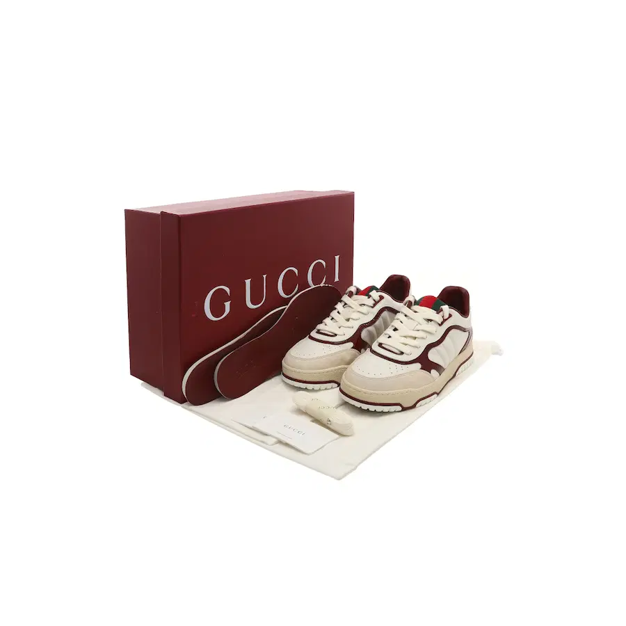 Gucci Rhyton 白色皮革运动鞋