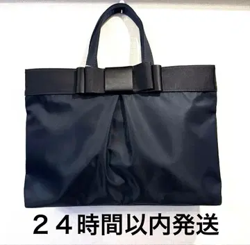 미사용 수험 입학식 보호자회 네이비 새틴 A4 가능 그로그랭 리본 백