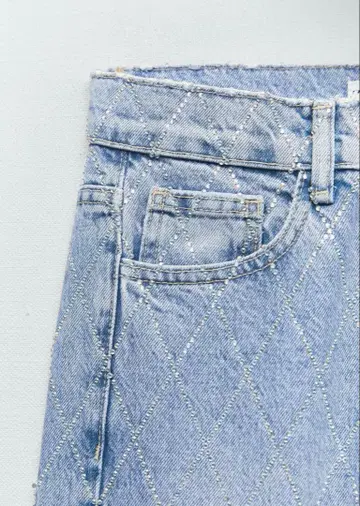 ZARA TRF 와이드 레그 하이라이즈 큐빅 데님