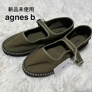 택 포함 미사용 새상품 스페인산 agnes b 에스파드리유 슬립온