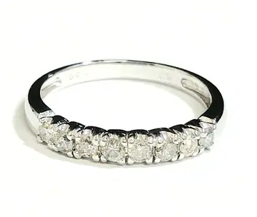 K10WG 다이아 0.30ct 하프 이터니티 반지 9호