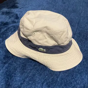 Lacoste 리버서블 사파리 햇 베이지 네이비