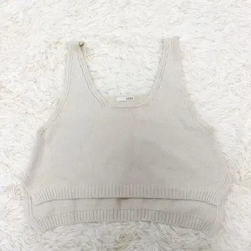 제이다 니트 탱크탑 아이보리 [ F ] 크롭 기장 무지 심플