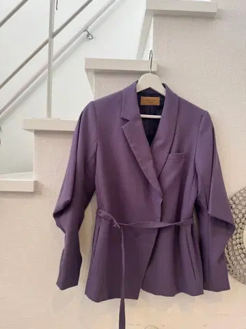 아메리 빈티지 퍼플 테일러드 자켓 허리 벨트 포함