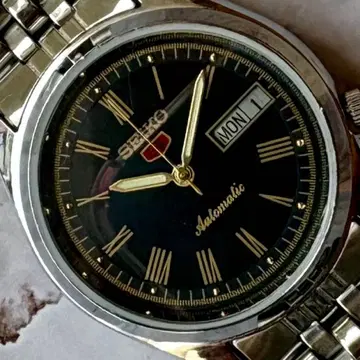 세이코 5 오버홀 완료 정품 벨트 데이데이트 빈티지 70S 블랙