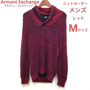 Armani Exchange 니트 스웨터 남성용 레드 M 사이즈