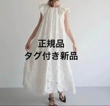 정품 acka flower lace drape 원피스 화이트