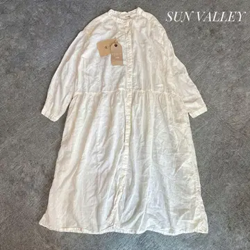 [미사용 택 포함] SUN VALLEY 코튼 롱 원피스 일본 제품 염색
