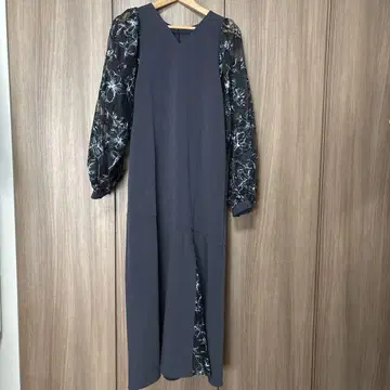 새상품 willfully 오간자 플라워 볼륨 슬리브 원피스