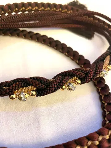 허리띠 짙은 갈색 브라운 큐빅 심플 괄호 멋진 성인식 후리소데 오비