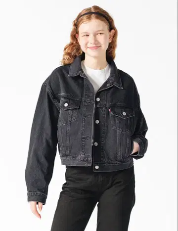 리바이스 짧은 기장 데님 자켓 블랙 M 사이즈