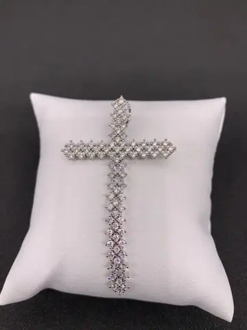 플렉서블! 실버 크로스 십자가 로자리오 지르코니아 블링블링