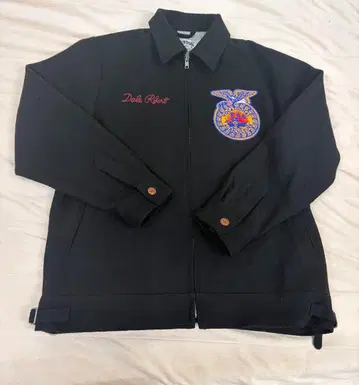 Houston 밀리터리 자켓 블랙 자수