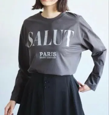 COCODEAL 코코딜 여성용 글리터 프린트 롱 티셔츠