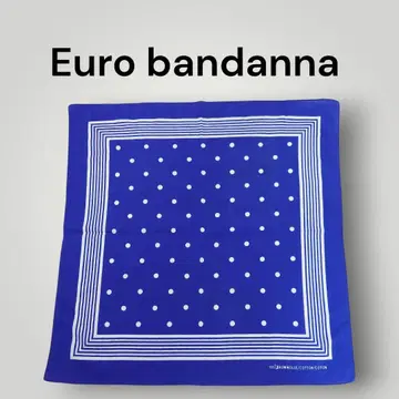 [ vintage ] 유로 반다나 도트 네이비 블루 계열 코튼 빈티지