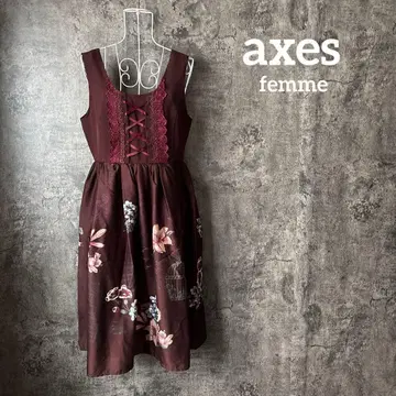 505 axes femme 엑시즈팜 리본 레이스 꽃무늬 원피스