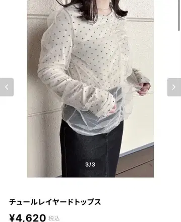 튤 레이어드 상의 도트